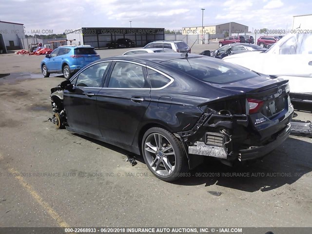 3FA6P0D97ER365920 - 2014 FORD FUSION TITANIUM BLACK photo 3