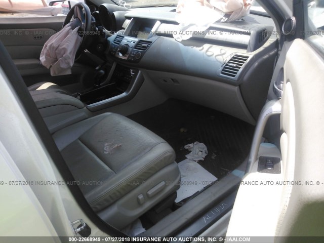 5J8TB2H56AA004845 - 2010 ACURA RDX TECHNOLOGY WHITE photo 5