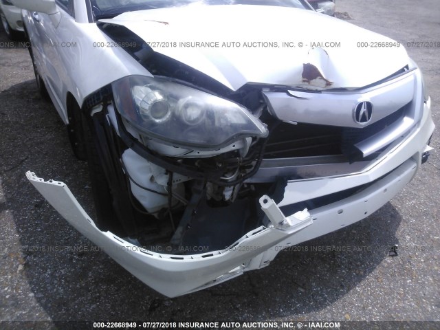 5J8TB2H56AA004845 - 2010 ACURA RDX TECHNOLOGY WHITE photo 6