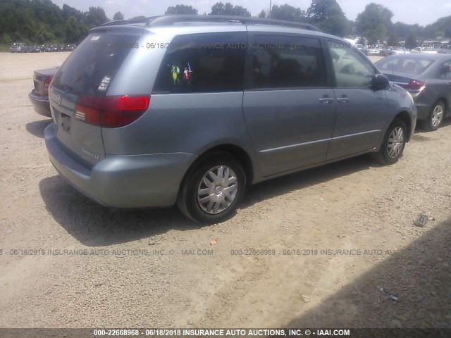 5TDZA23C65S262017 - 2005 TOYOTA SIENNA CE/LE Light Blue photo 4