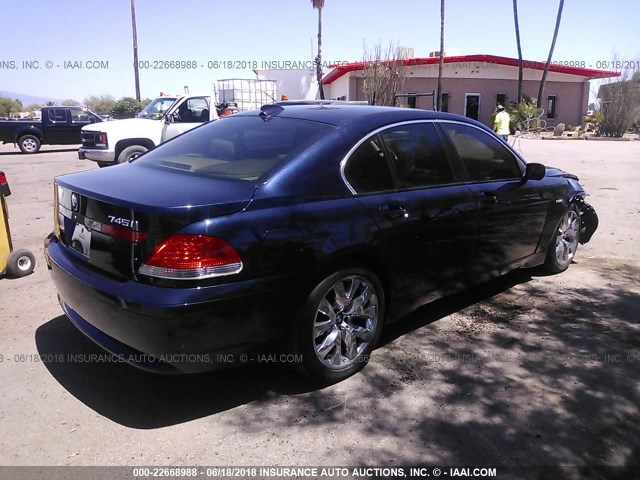 WBAGL63515DP74853 - 2005 BMW 745 I Dark Blue photo 4
