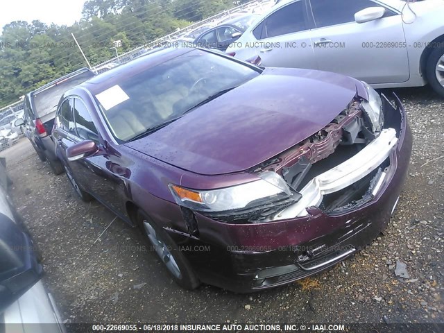 19UUA8F51CA030978 - 2012 ACURA TL MAROON photo 1