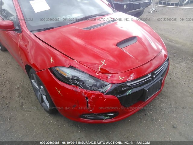 1C3CDFEB7GD624898 - 2016 DODGE DART GT RED photo 6