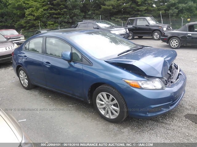 19XFB2F96CE314771 - 2012 HONDA CIVIC EXL BLUE photo 1