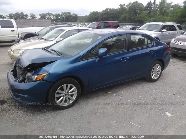 19XFB2F96CE314771 - 2012 HONDA CIVIC EXL BLUE photo 2