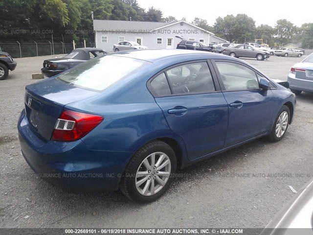 19XFB2F96CE314771 - 2012 HONDA CIVIC EXL BLUE photo 4