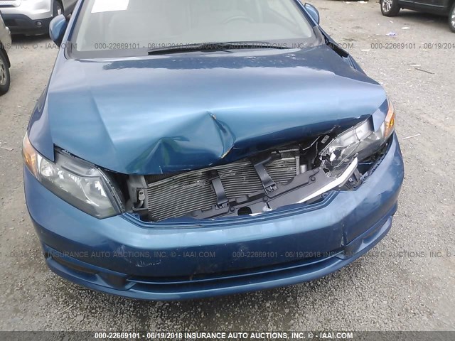 19XFB2F96CE314771 - 2012 HONDA CIVIC EXL BLUE photo 6