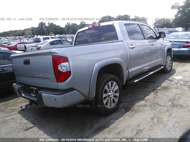 5TFHW5F16FX436043 - 2015 TOYOTA TUNDRA CREWMAX LIMITED SILVER photo 4