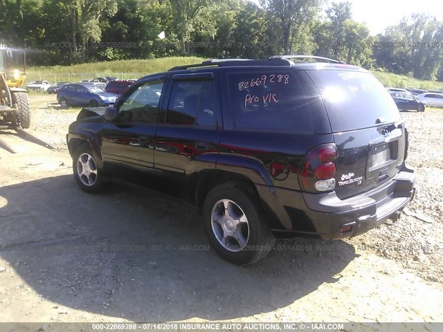 1GNDT13S382202849 - 2008 CHEVROLET TRAILBLAZER LS/LT BLACK photo 3