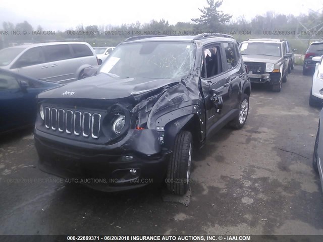 ZACCJBBBXHPG57981 - 2017 JEEP RENEGADE LATITUDE GRAY photo 2