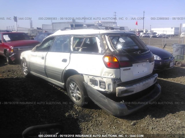 4S3BH675316616182 - 2001 SUBARU LEGACY OUTBACK AWP WHITE photo 3