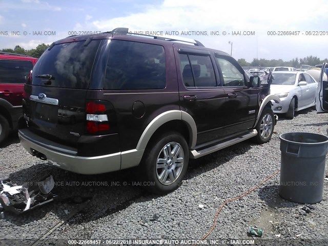 1FMEU74E47UB54847 - 2007 FORD EXPLORER EDDIE BAUER BURGUNDY photo 4