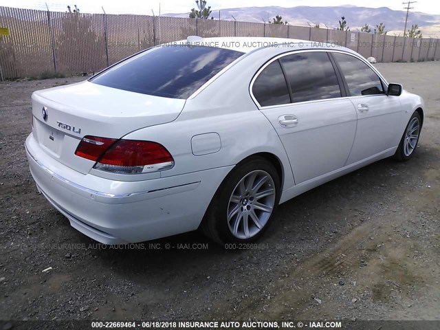 WBAHN83557DT75182 - 2007 BMW 750 WHITE photo 4