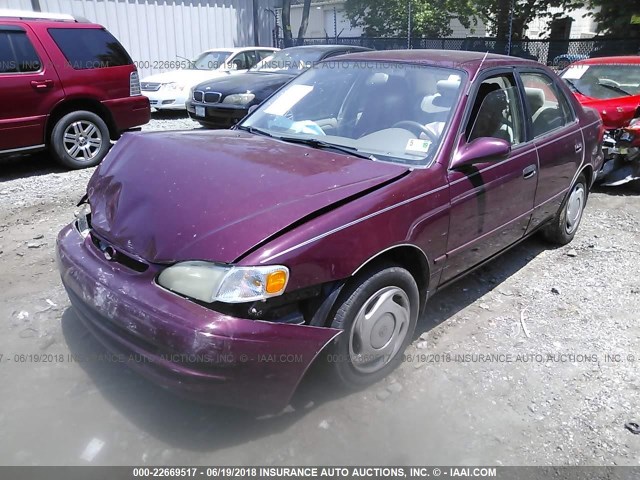 2T1BR18EXWC095962 - 1998 TOYOTA COROLLA VE/CE/LE MAROON photo 2