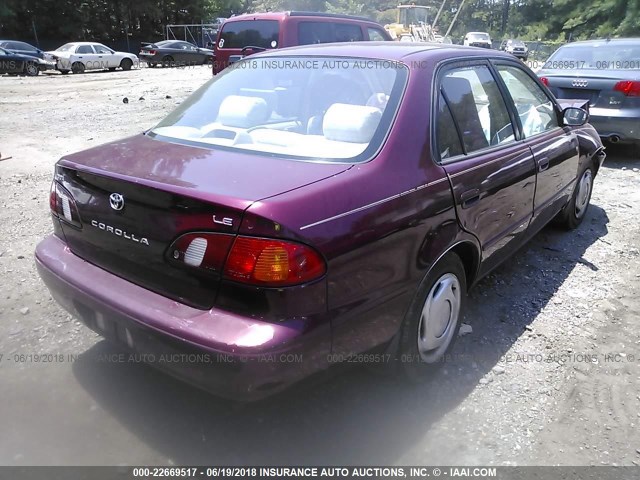 2T1BR18EXWC095962 - 1998 TOYOTA COROLLA VE/CE/LE MAROON photo 4
