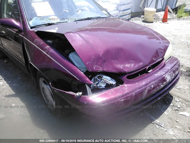 2T1BR18EXWC095962 - 1998 TOYOTA COROLLA VE/CE/LE MAROON photo 6