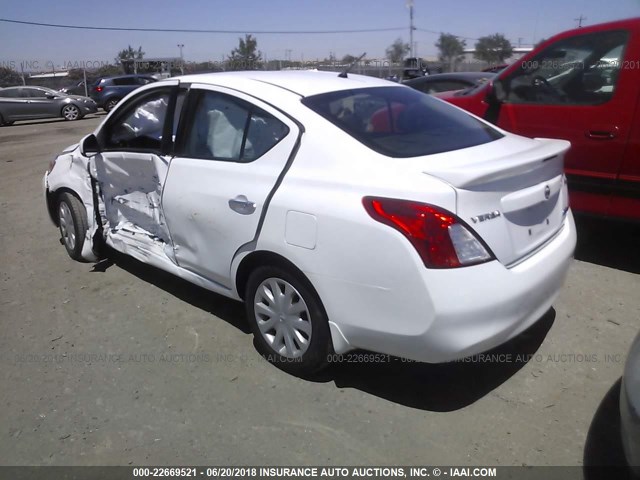 3N1CN7APXEL862125 - 2014 NISSAN VERSA S/S PLUS/SV/SL WHITE photo 3