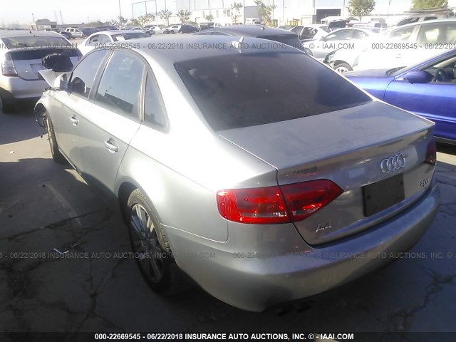 WAULF78K49N070396 - 2009 AUDI A4 2.0T QUATTRO GRAY photo 3