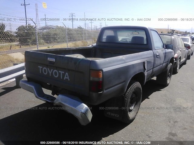 JT4RN01P7K7010183 - 1989 TOYOTA PICKUP 1/2 TON SHORT WHEELBASE DLX GRAY photo 4