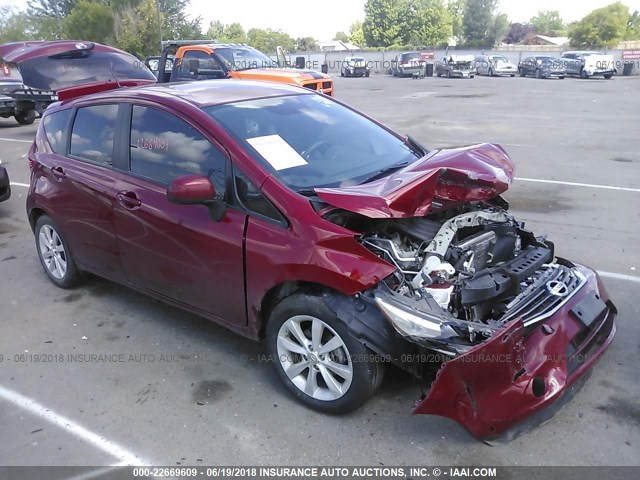 3N1CE2CPXEL356293 - 2014 NISSAN VERSA NOTE S/S PLUS/SV/SL RED photo 1