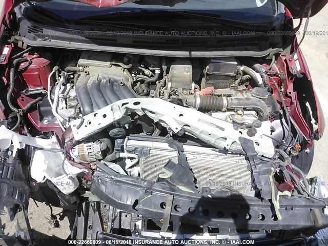 3N1CE2CPXEL356293 - 2014 NISSAN VERSA NOTE S/S PLUS/SV/SL RED photo 10