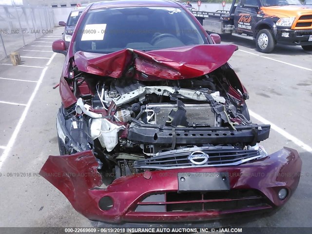 3N1CE2CPXEL356293 - 2014 NISSAN VERSA NOTE S/S PLUS/SV/SL RED photo 6