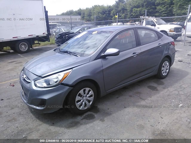 KMHCT4AE6FU886196 - 2015 HYUNDAI ACCENT GLS GRAY photo 2