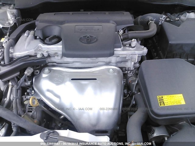 4T4BF1FK6CR250024 - 2012 TOYOTA CAMRY SE/LE/XLE ვერცხლისფერი ფოტო 10