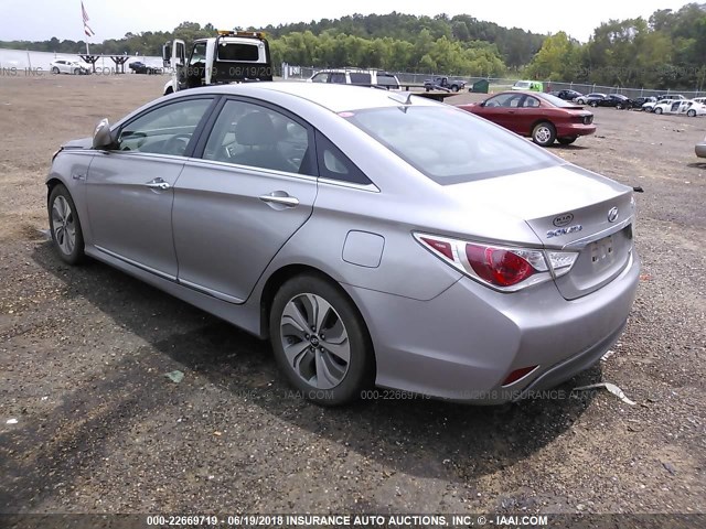 KMHEC4A43DA083120 - 2013 HYUNDAI SONATA HYBRID SILVER photo 3