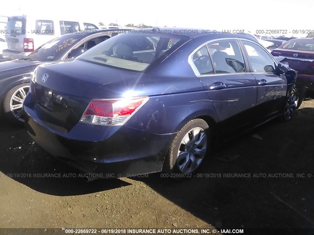 1HGCP26809A055333 - 2009 HONDA ACCORD EXL BLUE photo 4