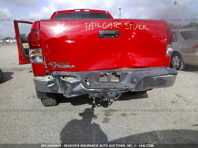5TFRV541X7X024252 - 2007 TOYOTA TUNDRA DOUBLE CAB SR5 RED photo 6