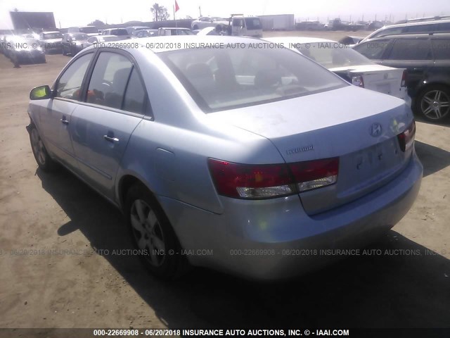 5NPET46C17H233257 - 2007 HYUNDAI SONATA GLS Light Blue photo 3