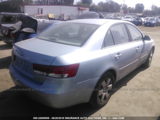 5NPET46C17H233257 - 2007 HYUNDAI SONATA GLS Light Blue photo 4