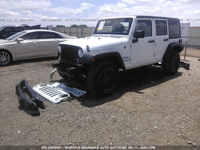 1C4BJWDG9JL812459 - 2018 JEEP WRANGLER UNLIMITE SPORT WHITE photo 2