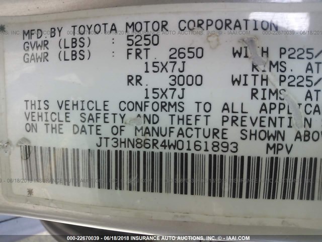 JT3HN86R4W0161893 - 1998 TOYOTA 4RUNNER SR5 Champagne photo 9