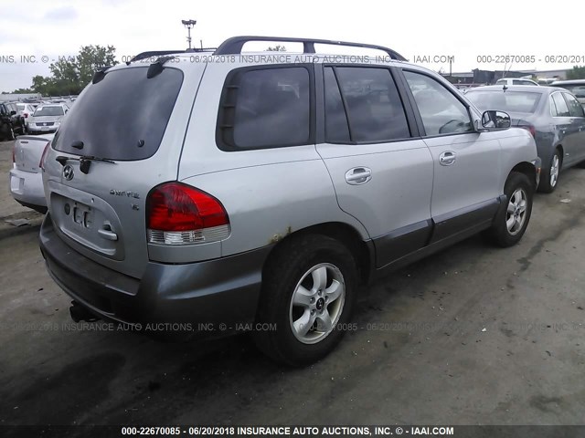 KM8SC13D06U107874 - 2006 HYUNDAI SANTA FE GLS/LIMITED SILVER photo 4