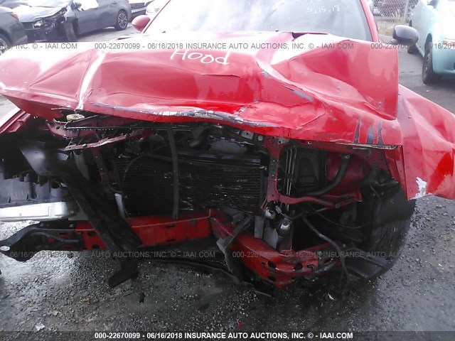 2B3CJ4DV8AH208536 - 2010 DODGE CHALLENGER SE RED photo 6