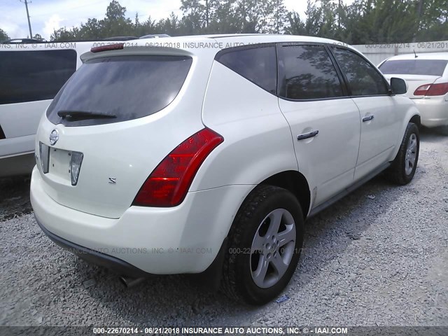 JN8AZ08T15W324690 - 2005 NISSAN MURANO SL/SE/S TEAL photo 4