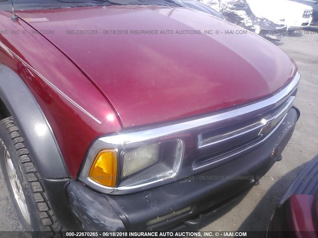 1GCCT14X2VK144663 - 1997 CHEVROLET S TRUCK S10 MAROON photo 6