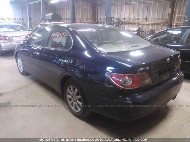 JTHBF30G825037016 - 2002 LEXUS ES 300 Dark Blue photo 3