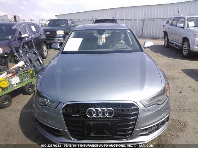 WAUJGAFCXCN166098 - 2012 AUDI A6 PRESTIGE ვერცხლისფერი ფოტო 6
