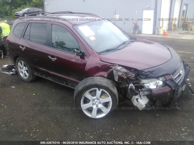 5NMSH73E37H057854 - 2007 HYUNDAI SANTA FE SE/LIMITED MAROON photo 1