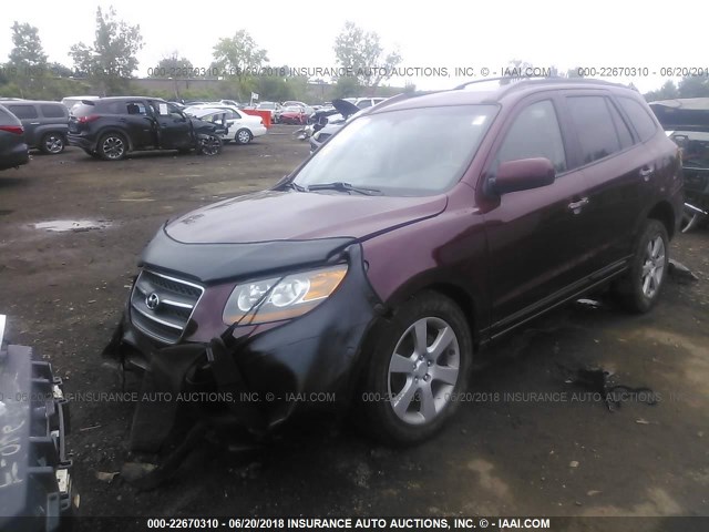 5NMSH73E37H057854 - 2007 HYUNDAI SANTA FE SE/LIMITED MAROON photo 2