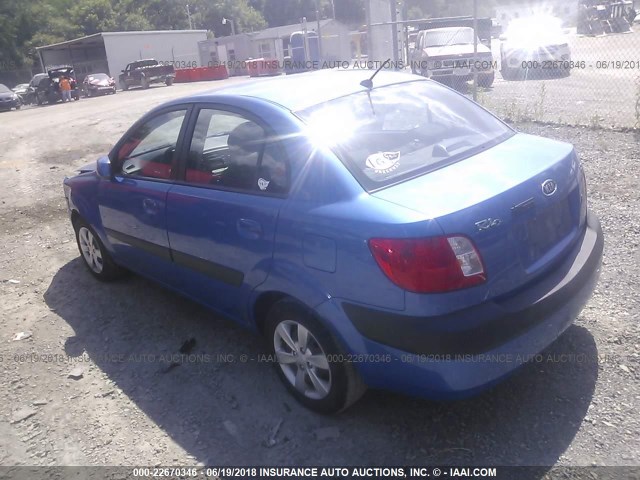 KNADE123786337786 - 2008 KIA RIO LX/SX BLUE photo 3