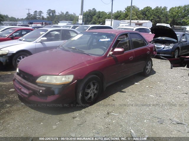 JHMCG5672YC019202 - 2000 HONDA ACCORD SE BURGUNDY photo 2