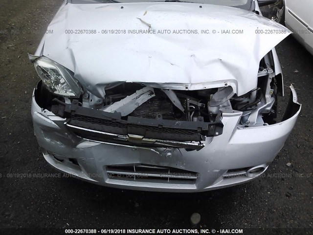 KL1TG5DEXAB106142 - 2010 CHEVROLET AVEO LT GRAY photo 6