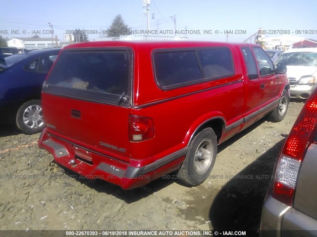 1GCCS19X7T8210145 - 1996 CHEVROLET S TRUCK S10 RED photo 4