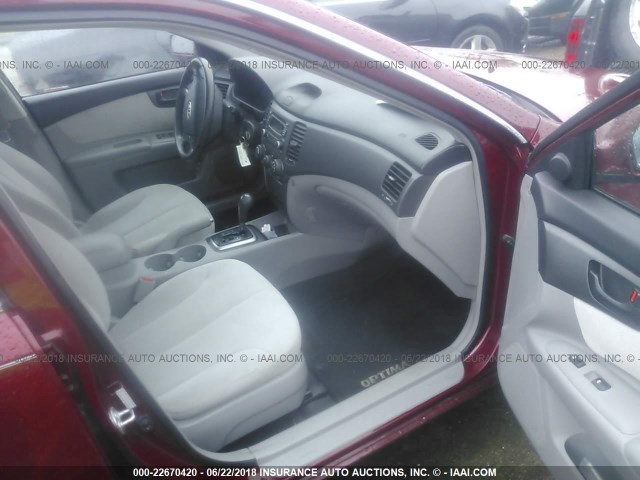 KNAGE123385226199 - 2008 KIA OPTIMA LX/EX MAROON photo 5