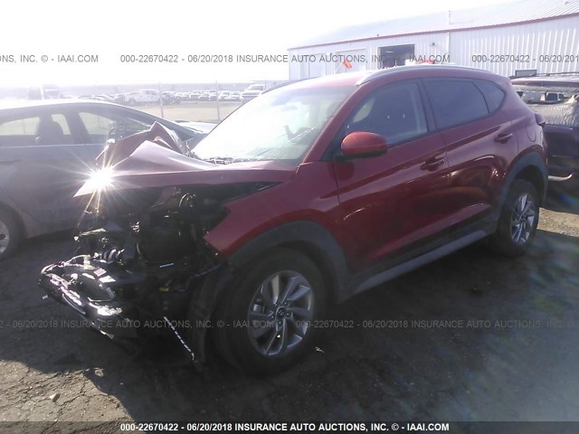 KM8J3CA40HU417083 - 2017 HYUNDAI TUCSON LIMITED/SPORT AND ECO/SE ORANGE photo 2