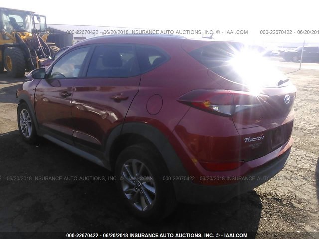 KM8J3CA40HU417083 - 2017 HYUNDAI TUCSON LIMITED/SPORT AND ECO/SE ORANGE photo 3